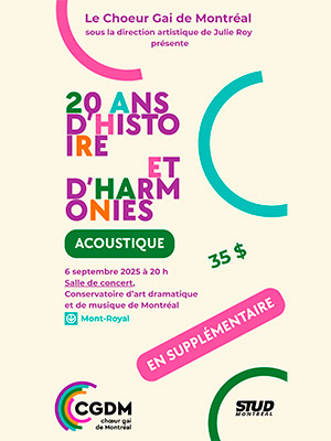 Affiche du concert 20 ans d'histoire et d'harmonies